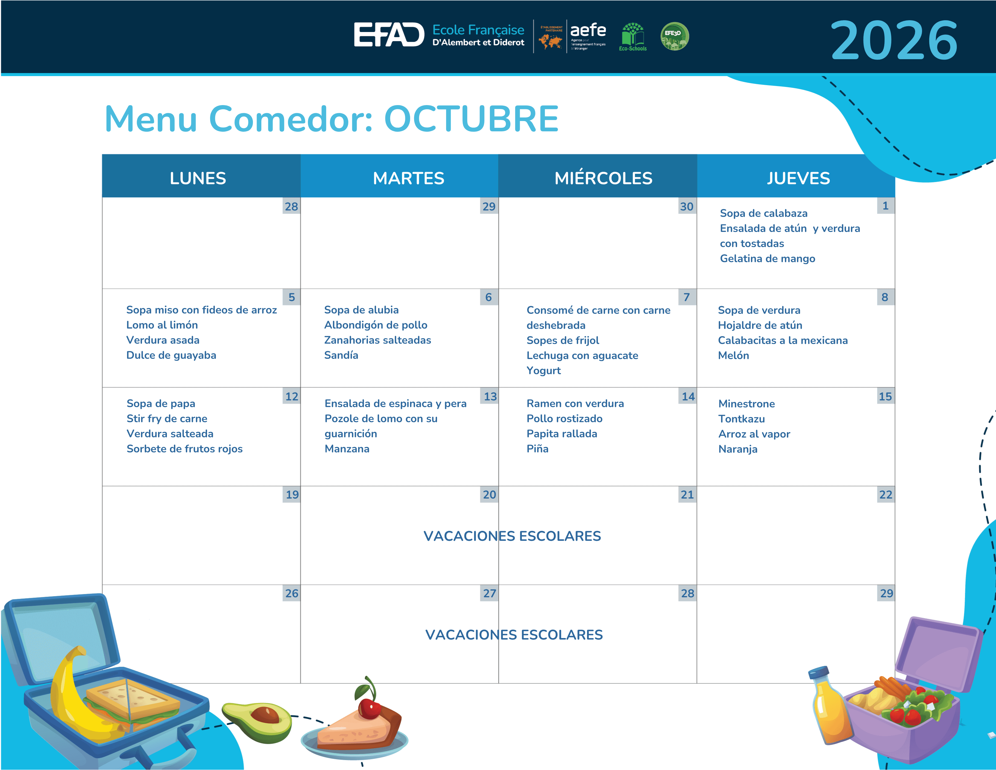 EFAD Cafeteria (MONTHLY)