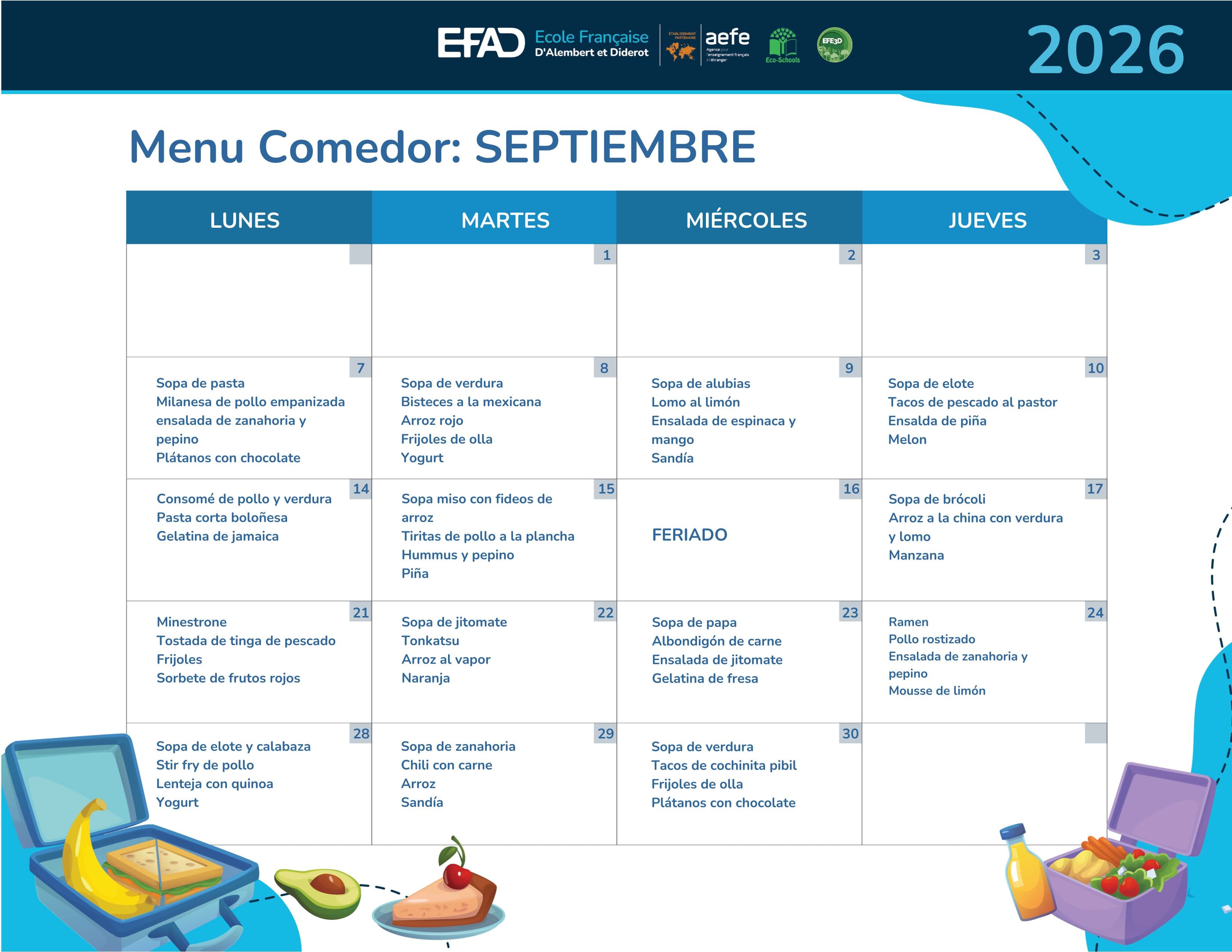 EFAD Cafeteria (MONTHLY)